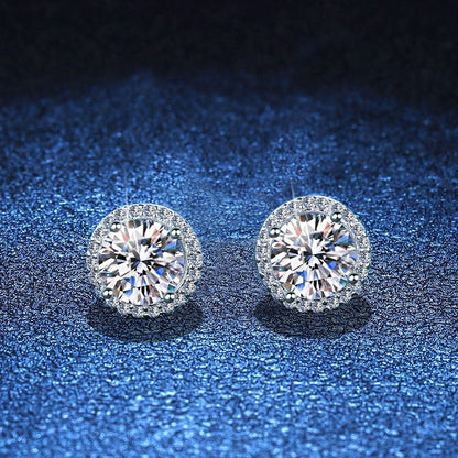 [Loran]CLASSIC 4-PRONG ROUND MOISSANITE STUD EARRINGS