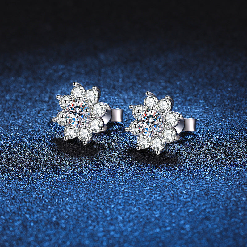 [Loran]RADIANT SUNFLOWER MOISSANITE STUD EARRINGS