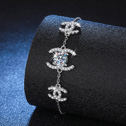 [Loran]CLASSIC INTERLOCKING MOISSANITE BRACELET