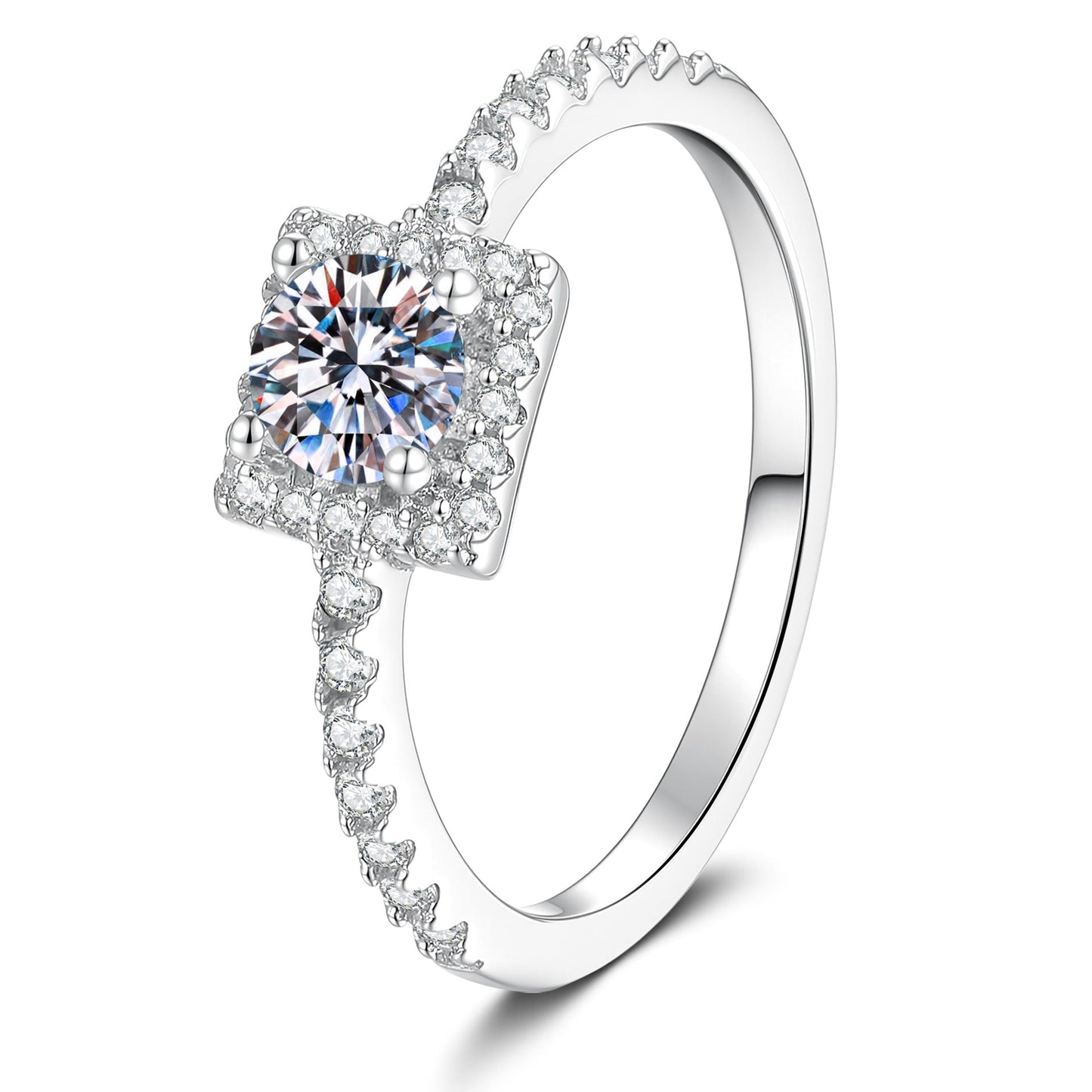 [Loran]DAINTY SUGAR-CUBE MOISSANITE RING