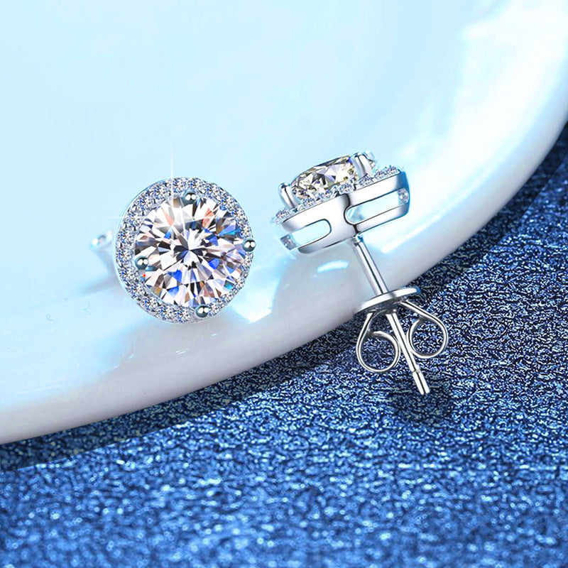 [Loran]CLASSIC 4-PRONG ROUND MOISSANITE STUD EARRINGS