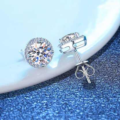[Loran]CLASSIC 4-PRONG ROUND MOISSANITE STUD EARRINGS