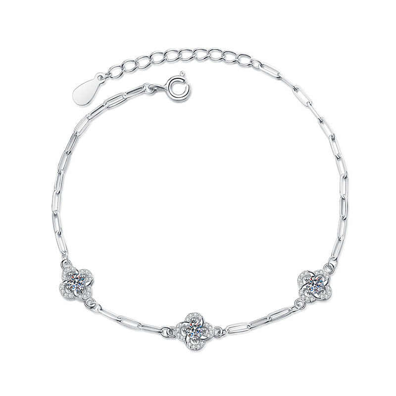 [Loran]TRIPLE-CLOVER MOISSANITE BRACELET