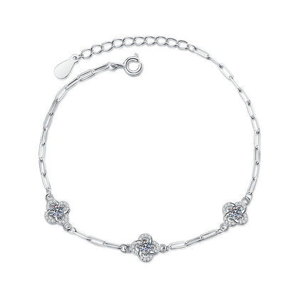 [Loran]TRIPLE-CLOVER MOISSANITE BRACELET