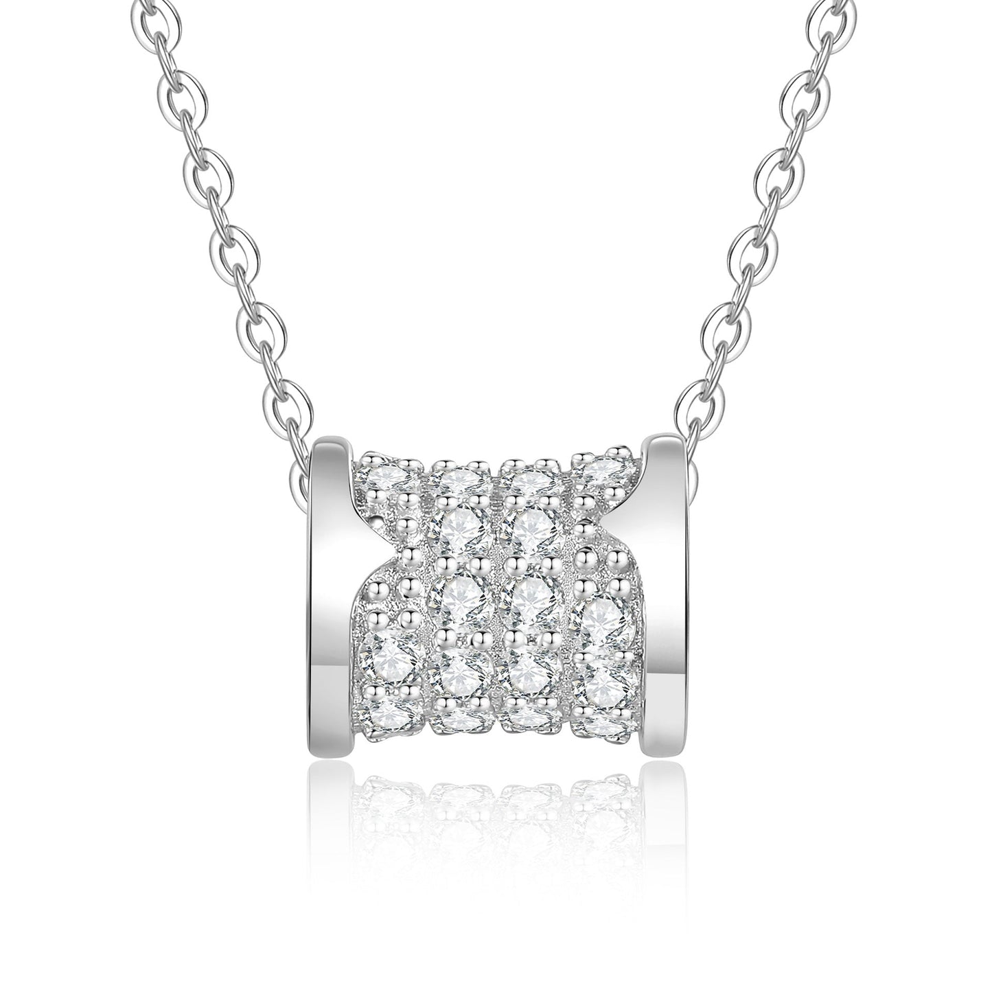 [Loran]FULL-PAVE "HOURGLASS" MOISSANITE NECKLACE