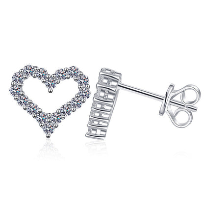 [Loran]SPARKLING HEART-SHAPED MOISSANITE STUD EARRINGS