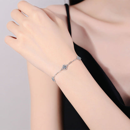[Loran]TRIPLE-CLOVER MOISSANITE BRACELET