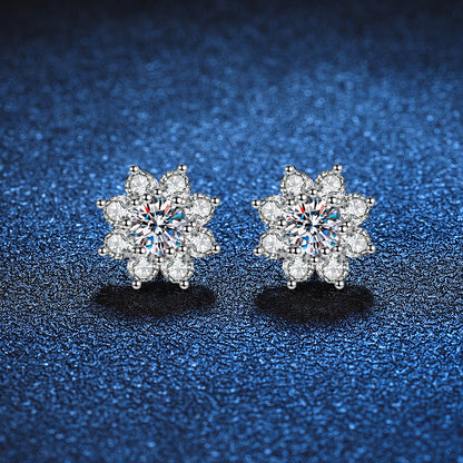 [Loran]RADIANT SUNFLOWER MOISSANITE STUD EARRINGS