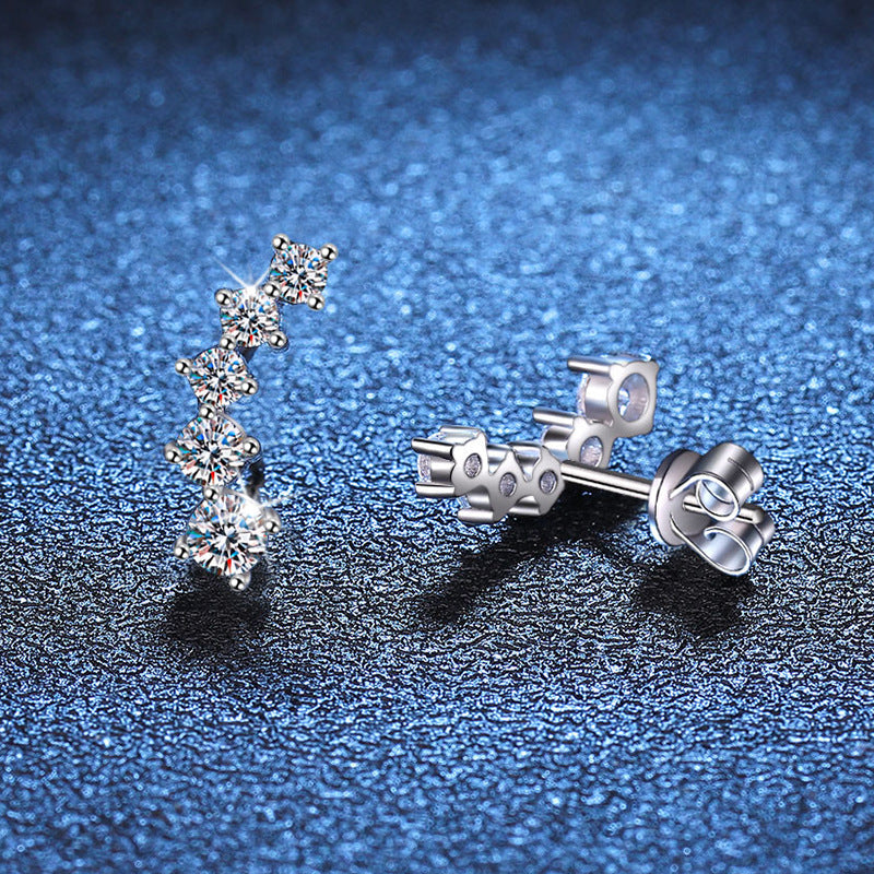 [Loran]SPARKLING SMILE ARC MOISSANITE STUD EARRINGS