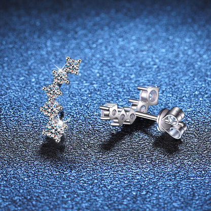[Loran]SPARKLING SMILE ARC MOISSANITE STUD EARRINGS