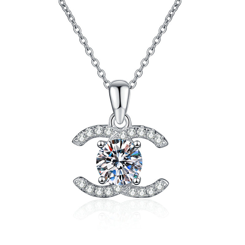 [Loran]CLASSIC INTERLOCKING MOISSANITE PENDANT NECKLACE