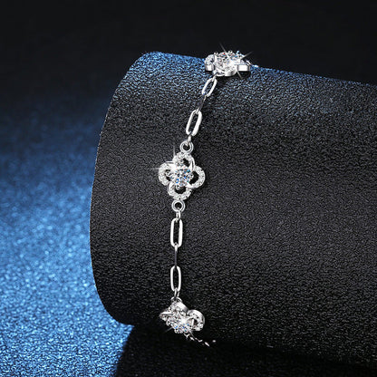 [Loran]TRIPLE-CLOVER MOISSANITE BRACELET