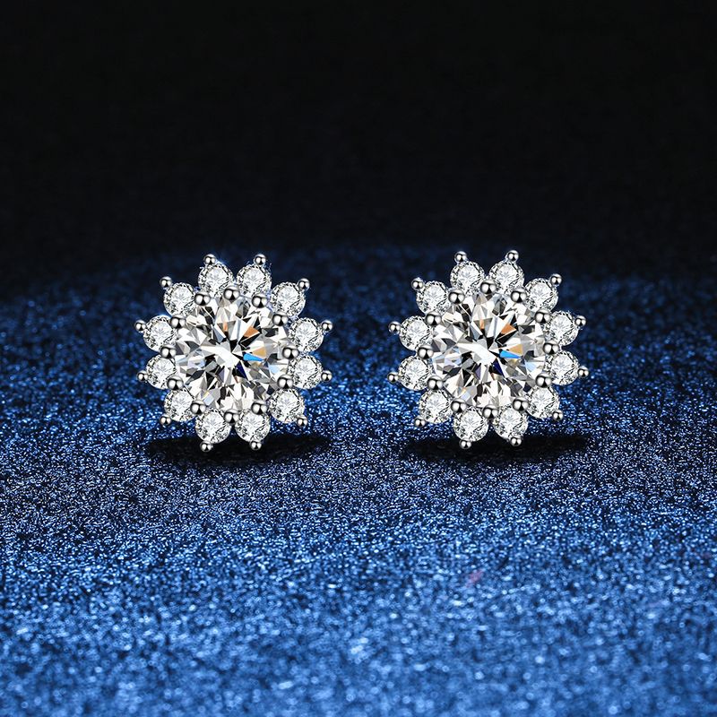 [Loran]BLOOMING SUNFLOWER MOISSANITE STUD EARRINGS