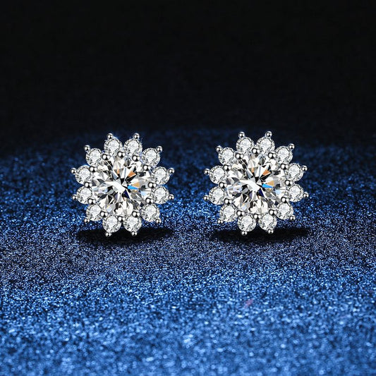 [Loran]BLOOMING SUNFLOWER MOISSANITE STUD EARRINGS