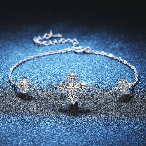 [Loran]CLOVER LUCKY CHARM MOISSANITE BRACELET