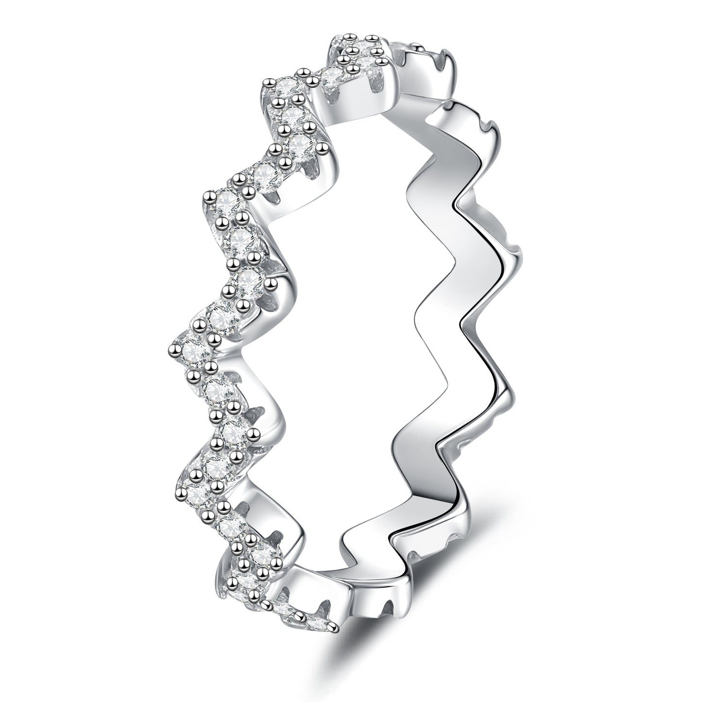 [Loran]CHIC WAVY MOISSANITE ETERNITY RING