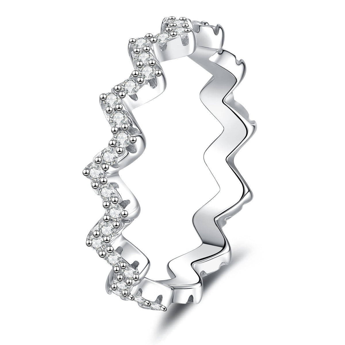 [Loran]CHIC WAVY MOISSANITE ETERNITY RING