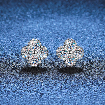 [Loran]ELEGANT FOUR-LEAF CLOVER MOISSANITE STUD EARRINGS