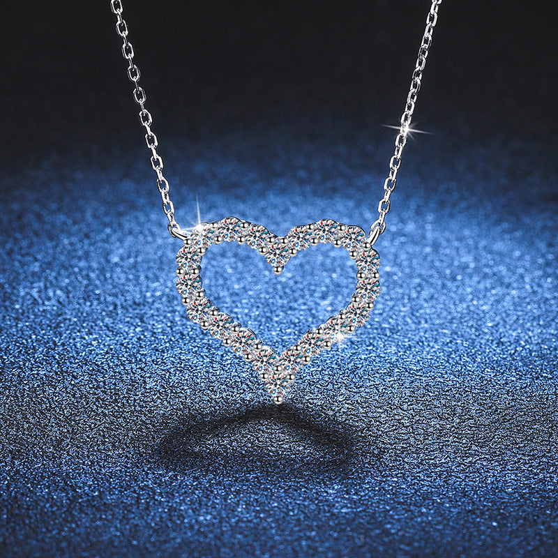 [Loran]ROMANTIC HEART MOISSANITE PENDANT NECKLACE