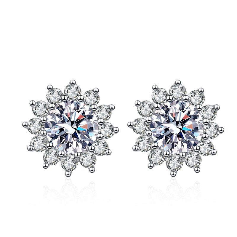 [Loran]BLOOMING SUNFLOWER MOISSANITE STUD EARRINGS