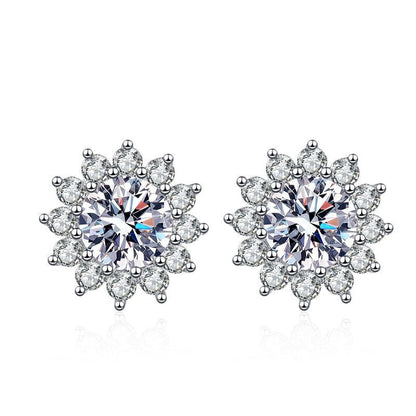 [Loran]BLOOMING SUNFLOWER MOISSANITE STUD EARRINGS