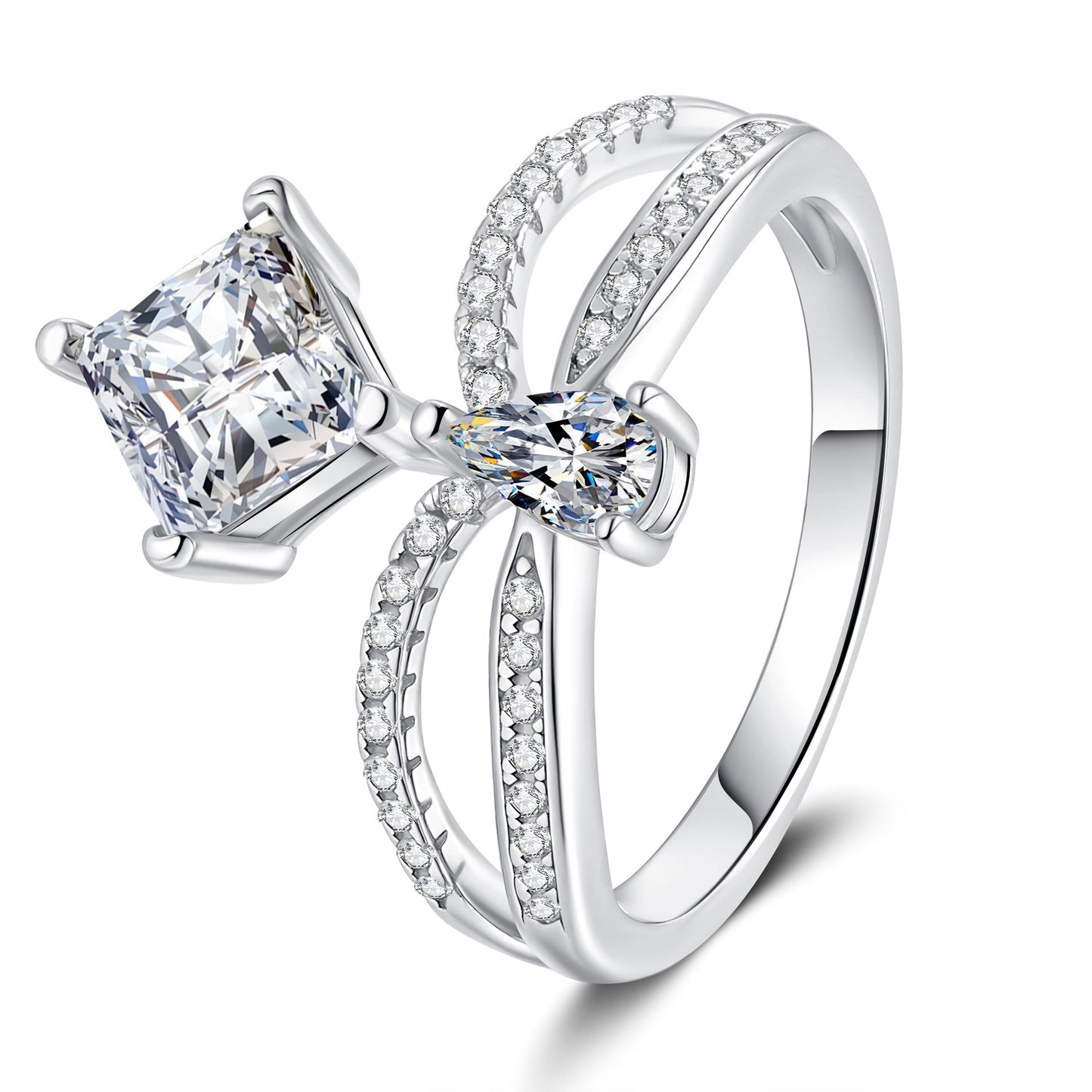 [Loran]ELEGANT DOUBLE-TWISTED MOISSANITE RING
