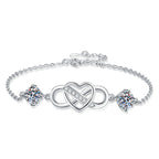 [Loran]DOUBLE-STONE "LOVE LINK" MOISSANITE BRACELET