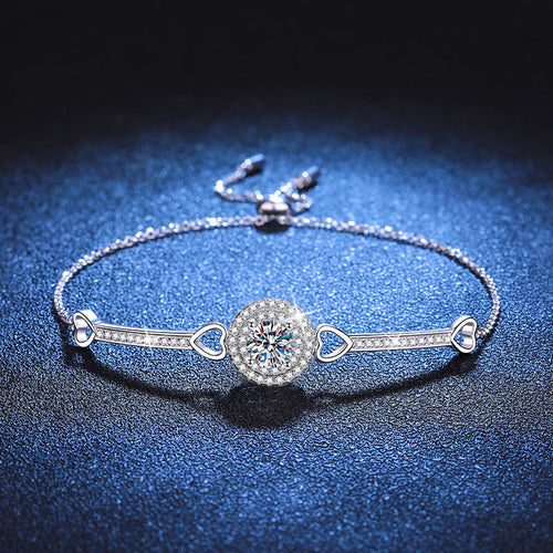[Loran]INTERLOCKING HEART & CIRCLE MOISSANITE BRACELET