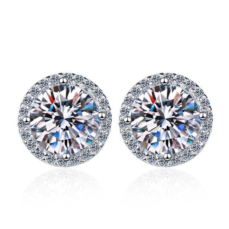 [Loran]CLASSIC 4-PRONG ROUND MOISSANITE STUD EARRINGS