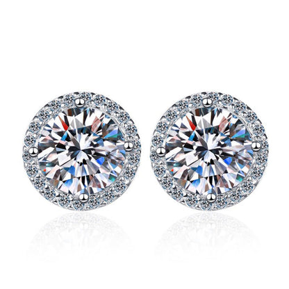 [Loran]CLASSIC 4-PRONG ROUND MOISSANITE STUD EARRINGS