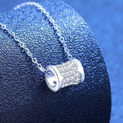 [Loran]FULL-PAVE "HOURGLASS" MOISSANITE NECKLACE