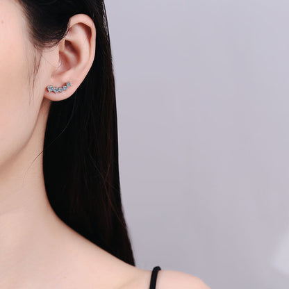 [Loran]SPARKLING SMILE ARC MOISSANITE STUD EARRINGS