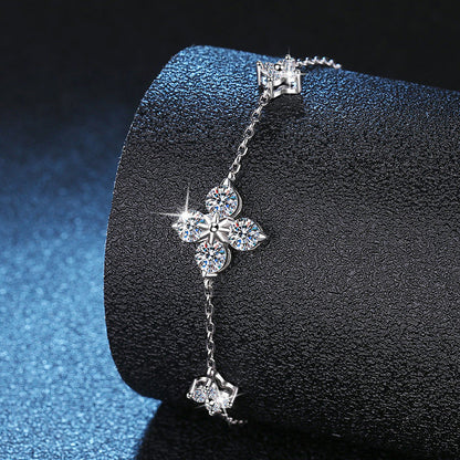 [Loran]CLOVER LUCKY CHARM MOISSANITE BRACELET