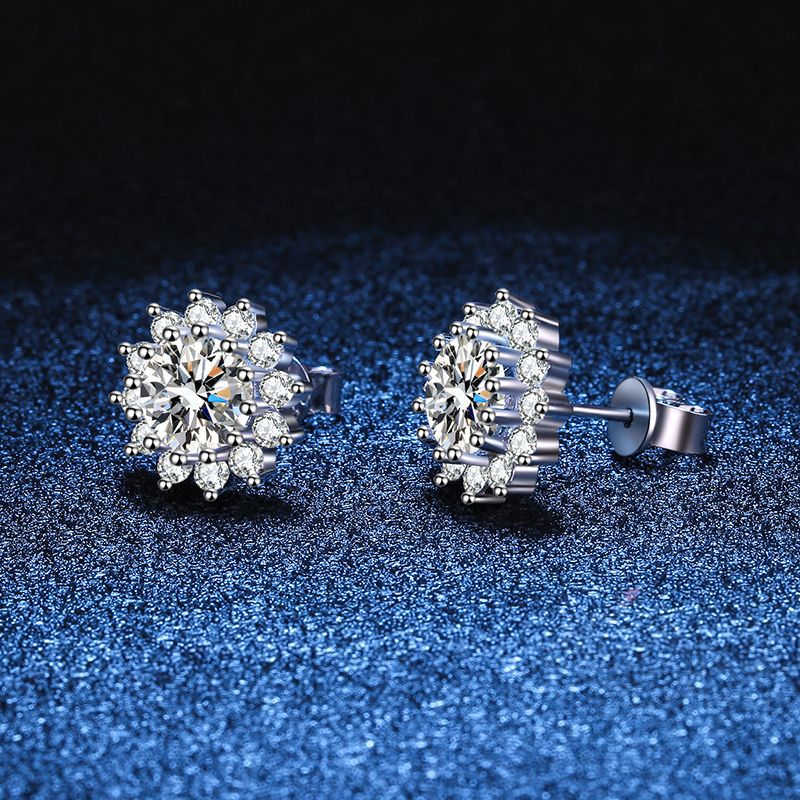 [Loran]BLOOMING SUNFLOWER MOISSANITE STUD EARRINGS