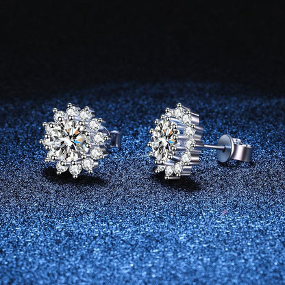 [Loran]BLOOMING SUNFLOWER MOISSANITE STUD EARRINGS