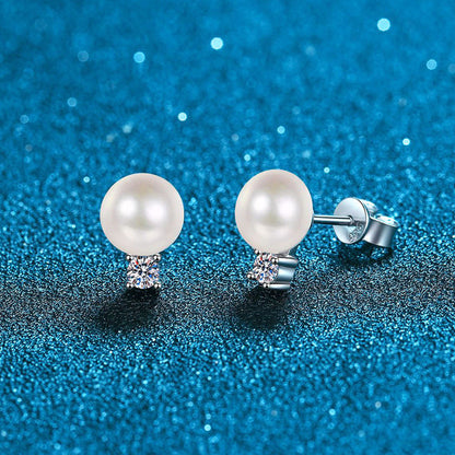 [Loran]ELEGANT NATURAL PEARL & MOISSANITE DROP EARRINGS