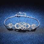 [Loran]DOUBLE-STONE "LOVE LINK" MOISSANITE BRACELET