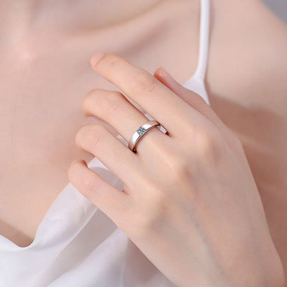 [Loran]SLEEK MINIMALIST COUPLE'S MOISSANITE RING