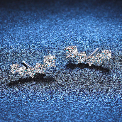 [Loran]SPARKLING SMILE ARC MOISSANITE STUD EARRINGS