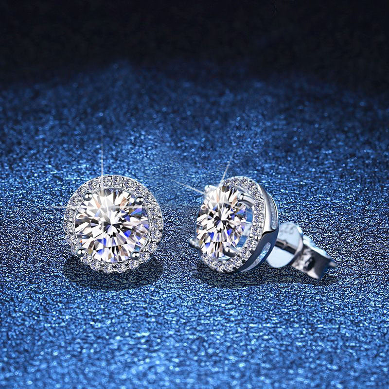 [Loran]CLASSIC 4-PRONG ROUND MOISSANITE STUD EARRINGS