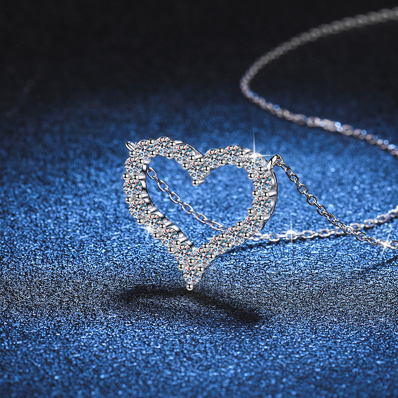[Loran]ROMANTIC HEART MOISSANITE PENDANT NECKLACE