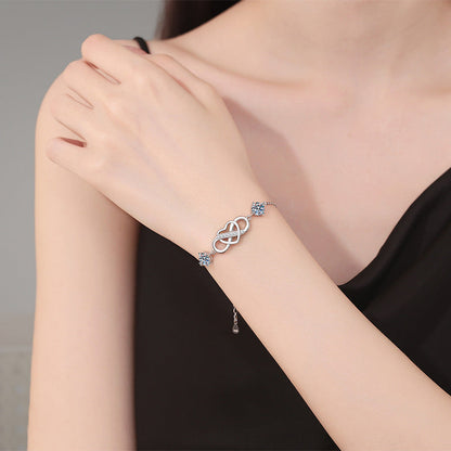 [Loran]DOUBLE-STONE "LOVE LINK" MOISSANITE BRACELET