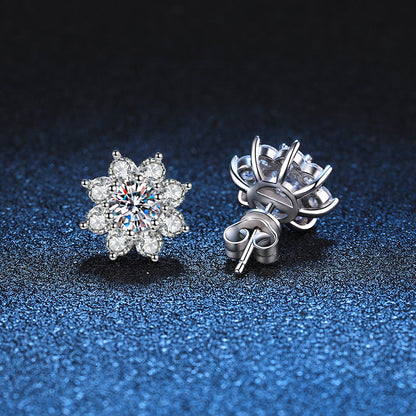 [Loran]RADIANT SUNFLOWER MOISSANITE STUD EARRINGS
