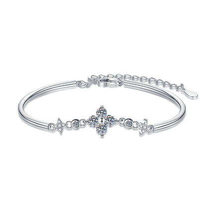 [Loran]CLOVER & TWIN-STAR MOISSANITE BRACELET