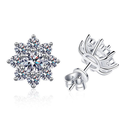 [Loran]RADIANT SUNFLOWER MOISSANITE STUD EARRINGS