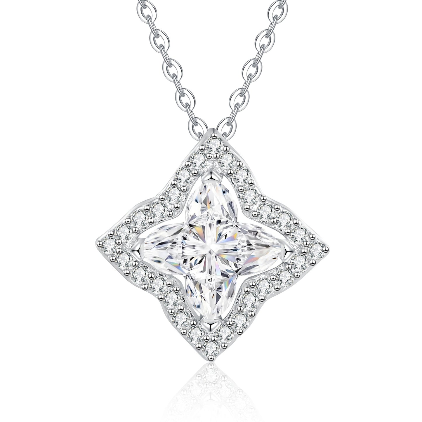 [Loran]STAR-CLOVER MOISSANITE NECKLACE