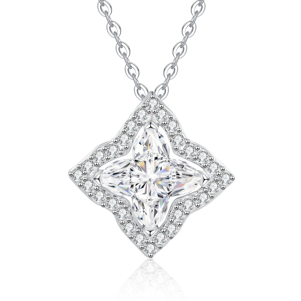 [Loran]STAR-CLOVER MOISSANITE NECKLACE