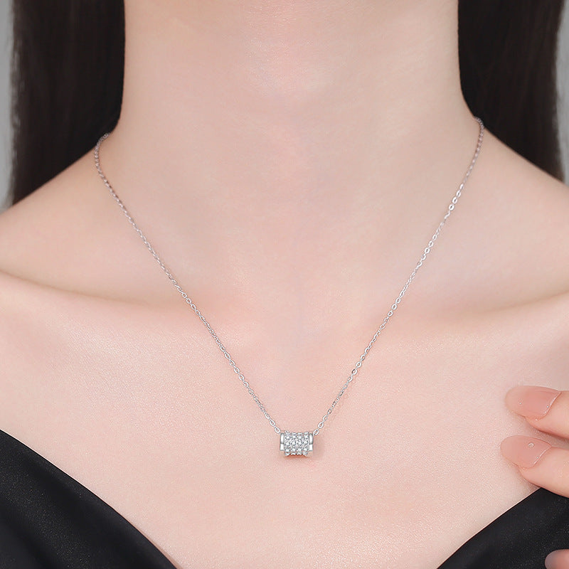 [Loran]FULL-PAVE "HOURGLASS" MOISSANITE NECKLACE