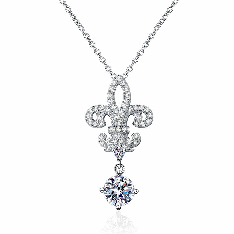 [Loran]ROYAL FLEUR-DE-LIS MOISSANITE PENDANT NECKLACE