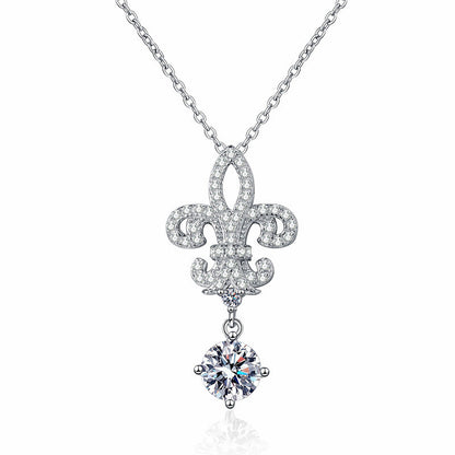 [Loran]ROYAL FLEUR-DE-LIS MOISSANITE PENDANT NECKLACE